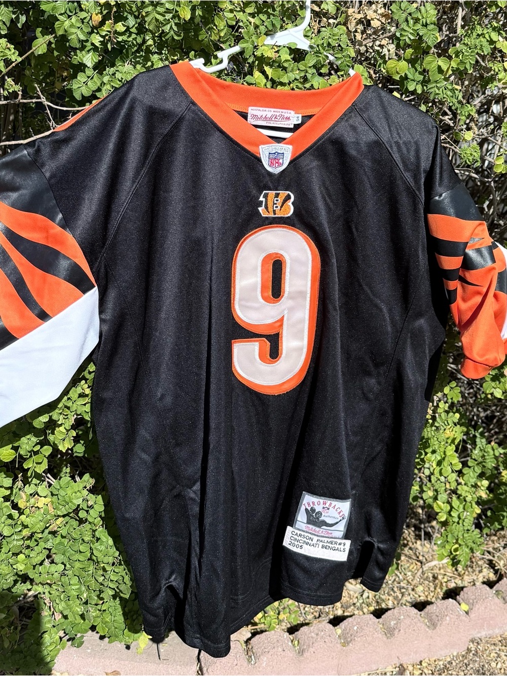 Mitchell & Ness NFL  Bengals #9  Palmer Black & Orange Football Jersey - Size 54